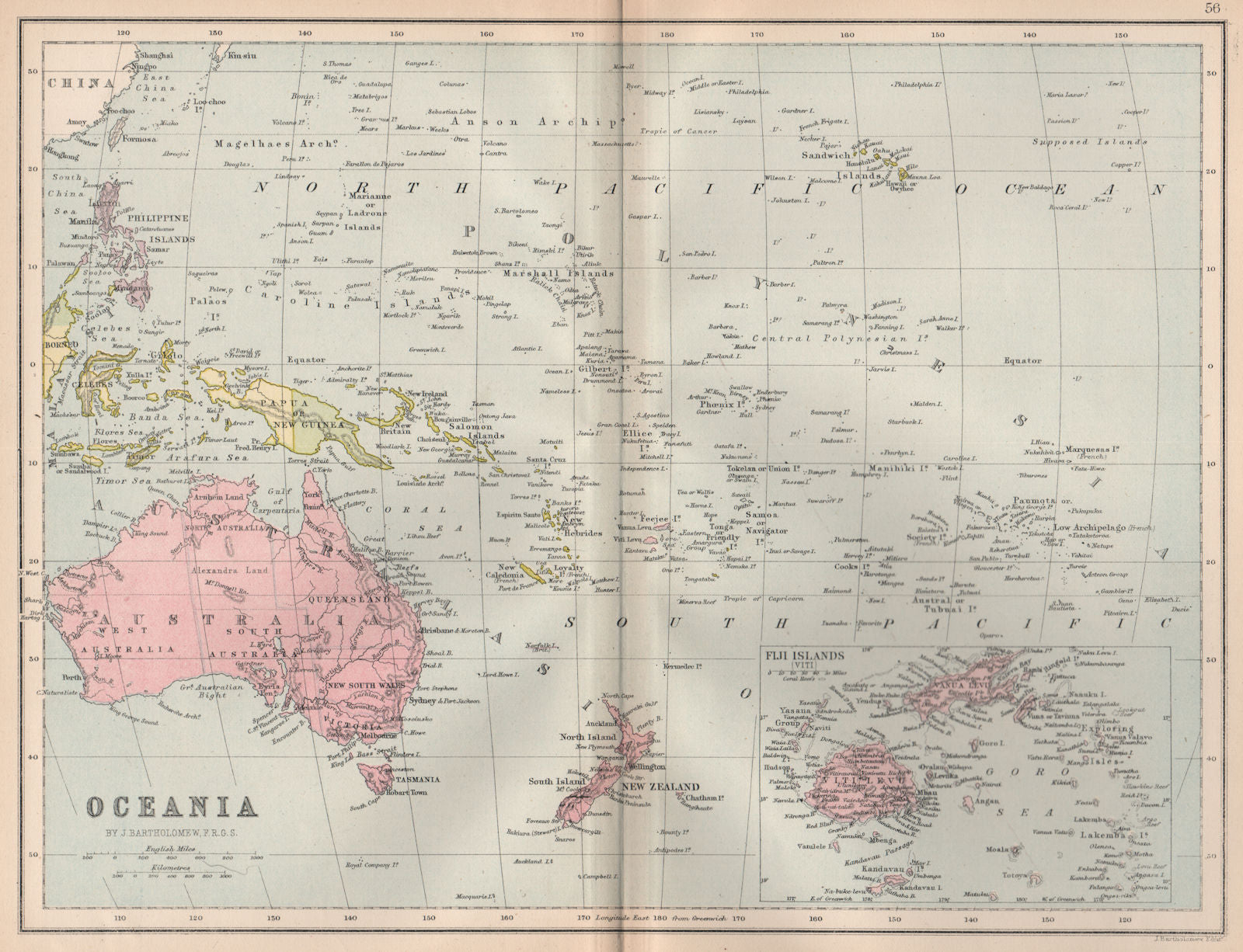 OCEANIA. Many phantom 'Supposed Islands'. Maria-Laxar Passion Baldago 1878 map